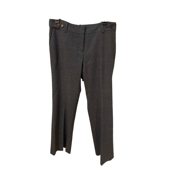 Ann Taylor Dress Pants Women 10P Gray Adj Button Wool Waist Career Work Office - Picture 1 of 4